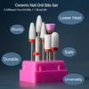 7PCS Combined Milling Cutters Set For Manicure, Ceramic Nail Drill Bits Kit Electric Removing Gel Polishing Tools