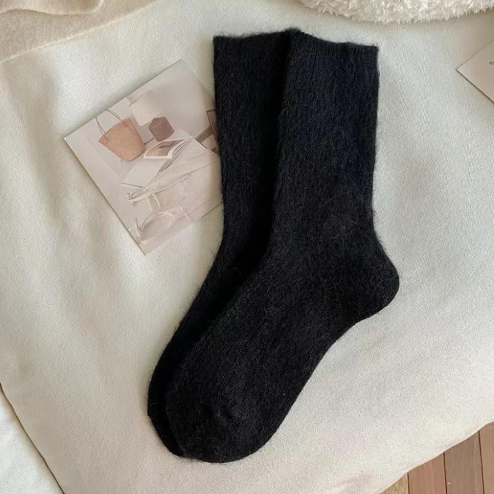Thick Fuzzy Wool Socks Cashmere Long Socks Fashion Winter Warm Velvet Socks  For Women