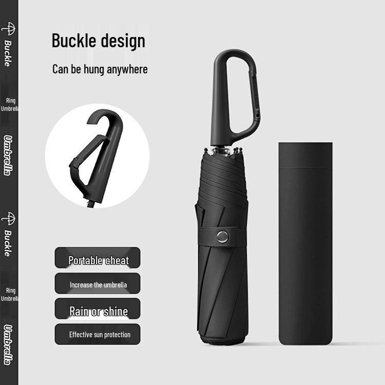 Automatic Windproof Folding Umbrella with Sun Protection, Reverse Design for All Weather, Black