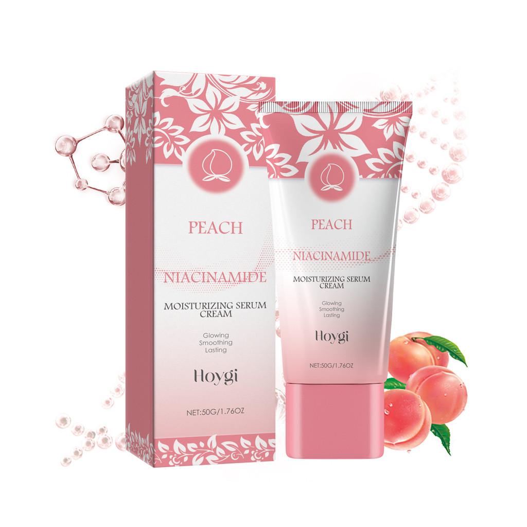 Hoygi Peach Niacinamide Brightening Cream For Radiant Skin Hydrating Moisturizer