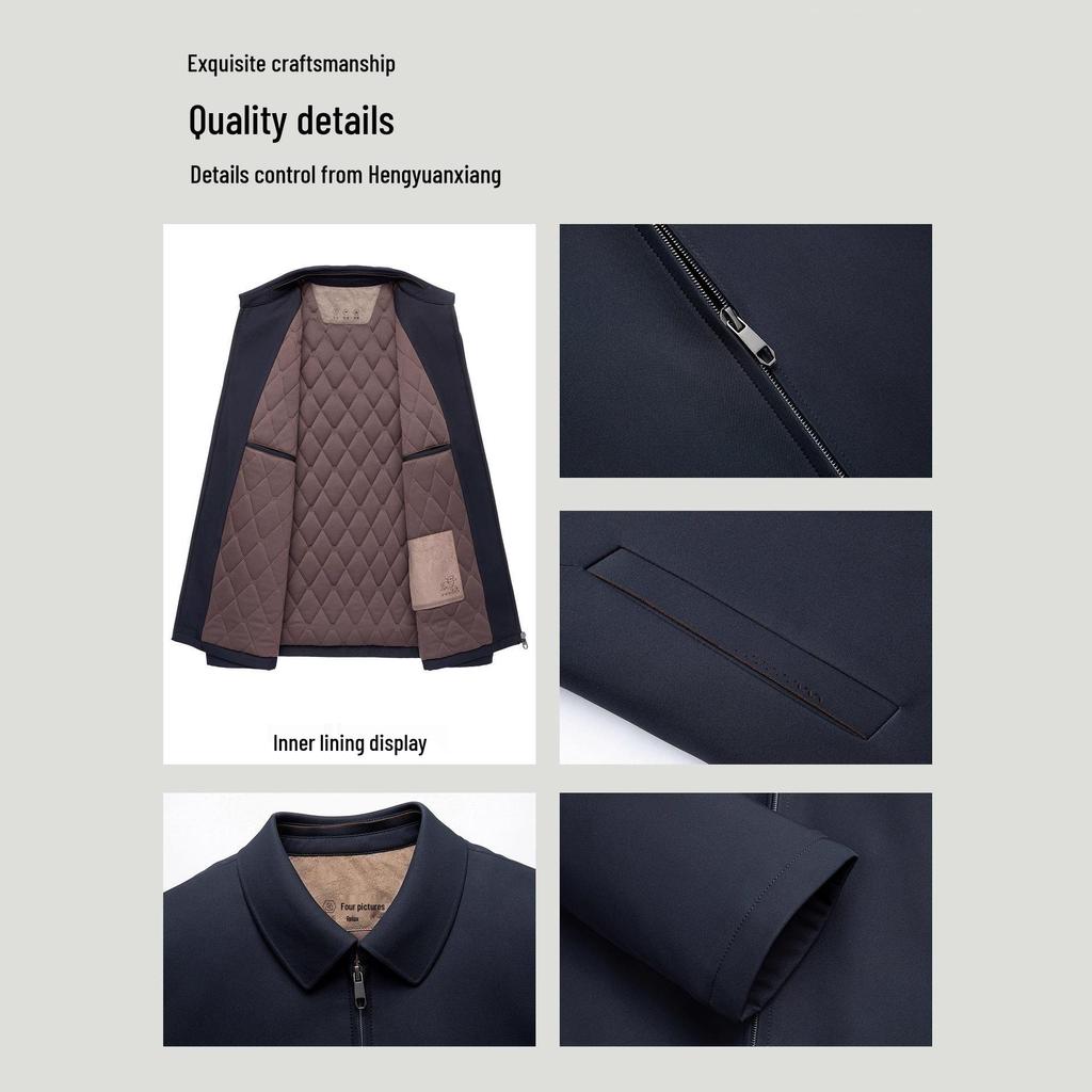 Men's Executive Wool-Blend Cotton-Padded Jacket - 2025 Autumn/Winter Business Casual Coat