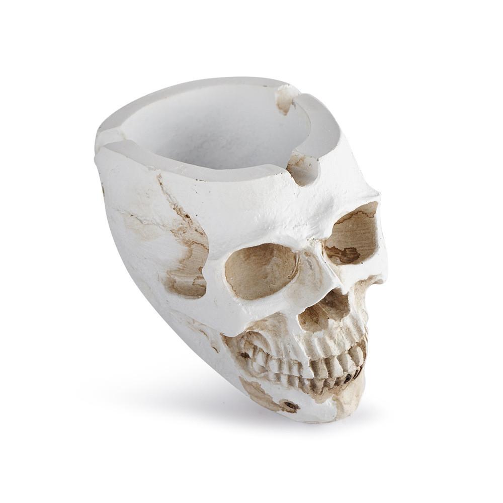 Skeleton Skull Resin Decor Ashtray With Handcrafted Carving For Halloween Home Office Ornament
