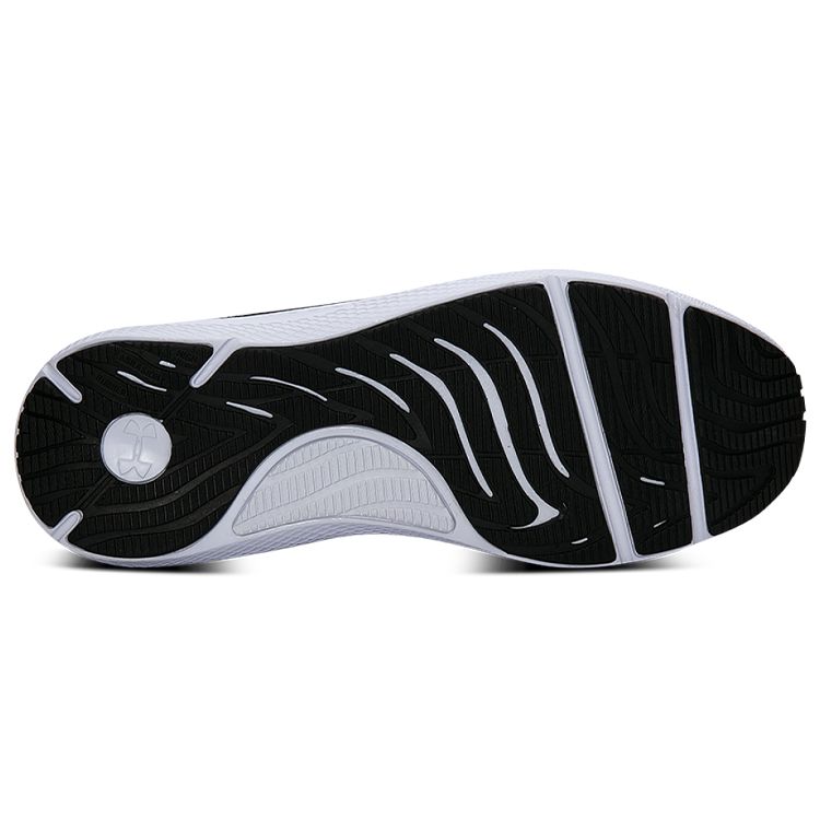 Under Armour Charged Pursuit 2 Round Toe Comfortable Fabric Low Top Running Shoes Men Sneaker Black White 3023865-001