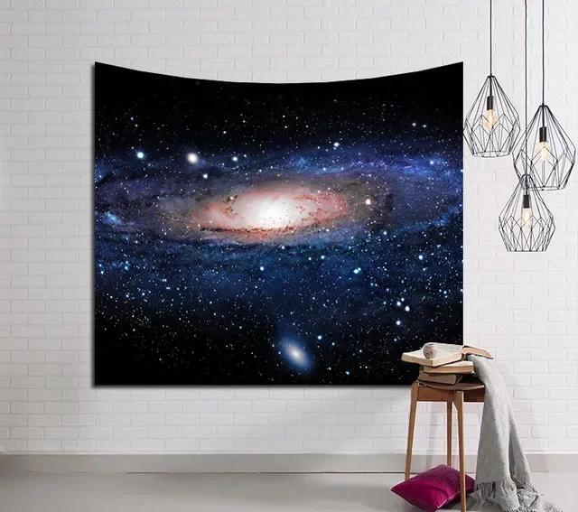 1pc,Galaxy Printed Wall Hanging Tapestry Hippie Retro Home Decor Beach Mat