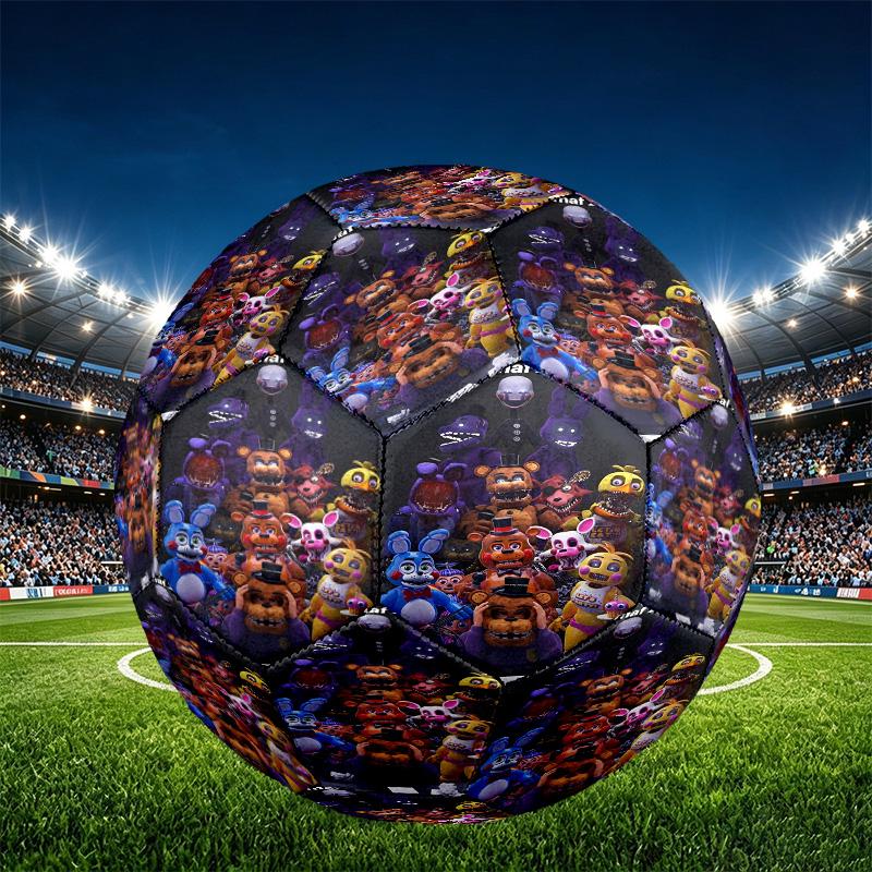 Five Nights at Freddy's Stampa Dimensione 5 Pallone da Calcio, Pallone da Calcio in PU Resistente all'Usura per Allenamento Partite e Pratica Quotidiana, Regalo di Compleanno per Appassionati di Calcio