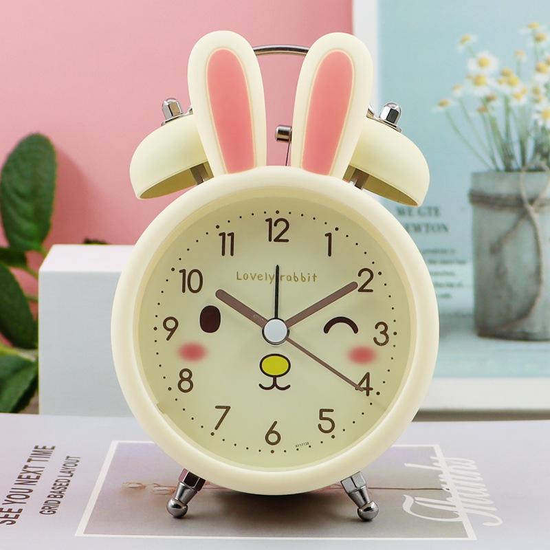 Alarm Clock for Children Ringing Cartoon Animation Cute Creative Bunny Ears Bunny Children Alarm Clock