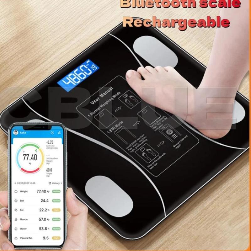 Gewichtswaage Bluetooth Wiederaufladbar Elektronisch Intelligent Gewichtsverlust Körperfettwaage Waagen