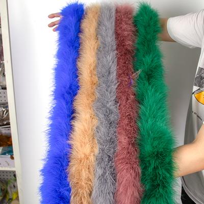 DIY 2Meters Colorful Fluffy Marabou Feather Boa Turkey Feathers for Wedding Party Dress Clothing Decoration Crafts Plumes Shawl 50G