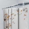Natural Landscape Bath Shower Curtain, Ocean View Decorative Printed Fabric Bathroom Liner White and Blue Hues