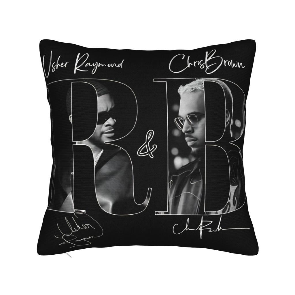 Federa per Cuscino Chris Brown Album Breezy-Music Rapper Federa Personalizzata per Cuscino per Divano Letto Soggiorno Federe Vintage