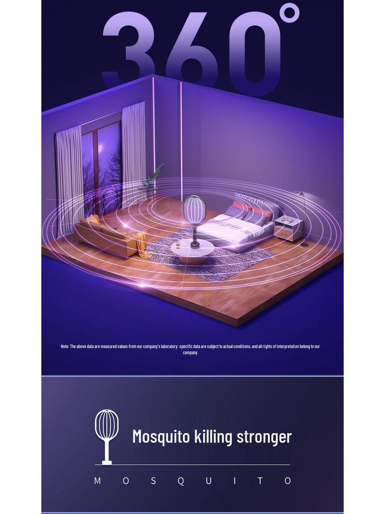 USB Rechargeable Electric Mosquito & Fly Swatter Lamp - 2-in-1 Household Insect Zapper