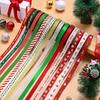 En uppsättning jul-Grolandband för presentinslagning och hantverk -100% polyester klassiska julband