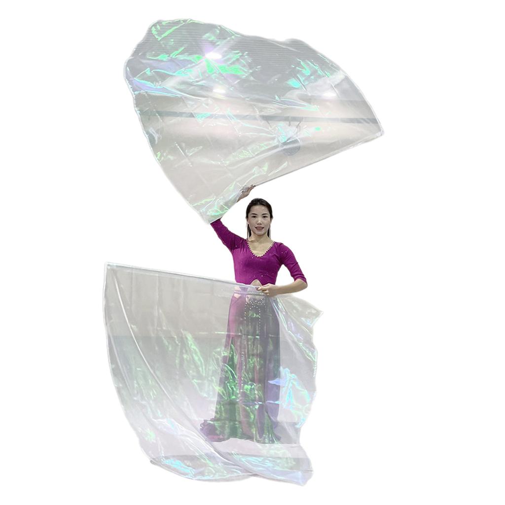 2Pcs Praise Dance Flags Semicircle Angel Wing Flags Praise Dance Worship Flags with Scalable Rod for Dance Church