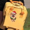 Christmas Dog Rearview Mirror Pendant Car Ornament Decoration Cute Puppy Wearing Christmas Hat Christmas Tree Decorations Car Accessories