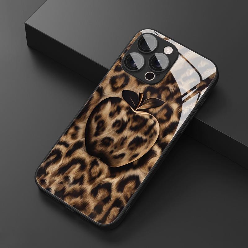 Leopardenmuster Für Apple Muster Glasmaterial Handyhülle Für iPhone 17 16 15 14 13 12 11 Pro Max 16E 17Air 7 Plus XR XS X Hülle
