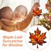 Acrylic 2D Flat Maple Leaf Suncatcher for Window Leaves Hanging Ornament Fall Leaf Decor for Thanksgiving Winter Party Supplies