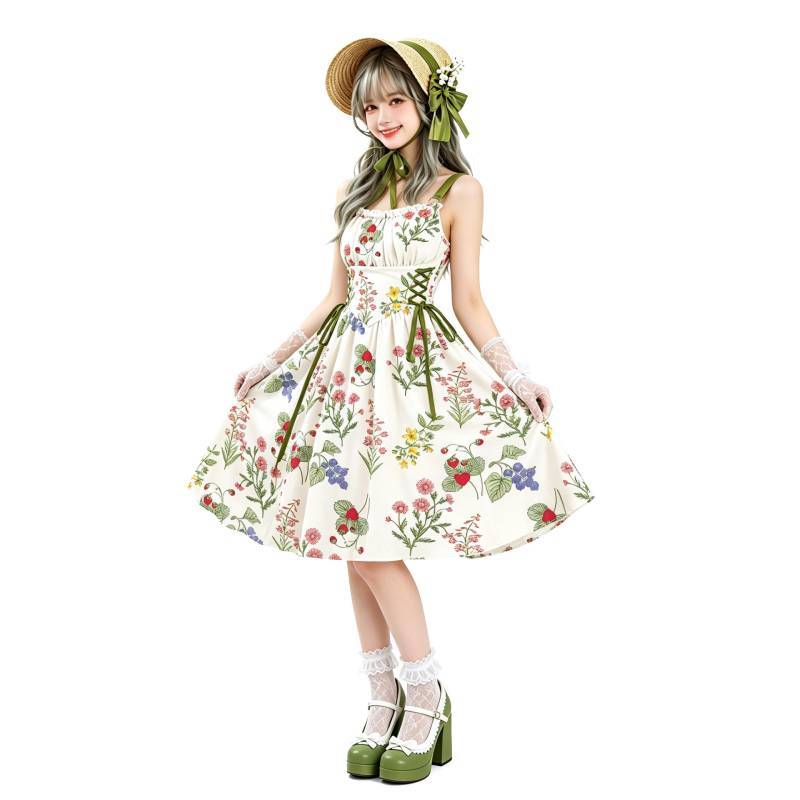 1950s Audrey Hepburn Style French Dress With Floral Print For Casual Daily Wear