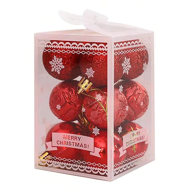 12Pcs/set Christmas Balls Christmas Tree Decoration Xmas Tree Ball Home Party Gift Hanging Pendant New Year Accessories Ornament