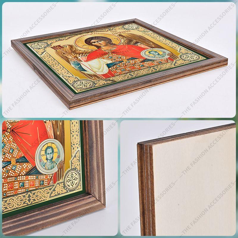 Pintura decorativa de iconos ortodoxos,Icono consagrado "Arcángel Miguel",Pintura para marco de fotos,Arte cristiano para pared,20cm*20cm,Regalo de decoración espiritual