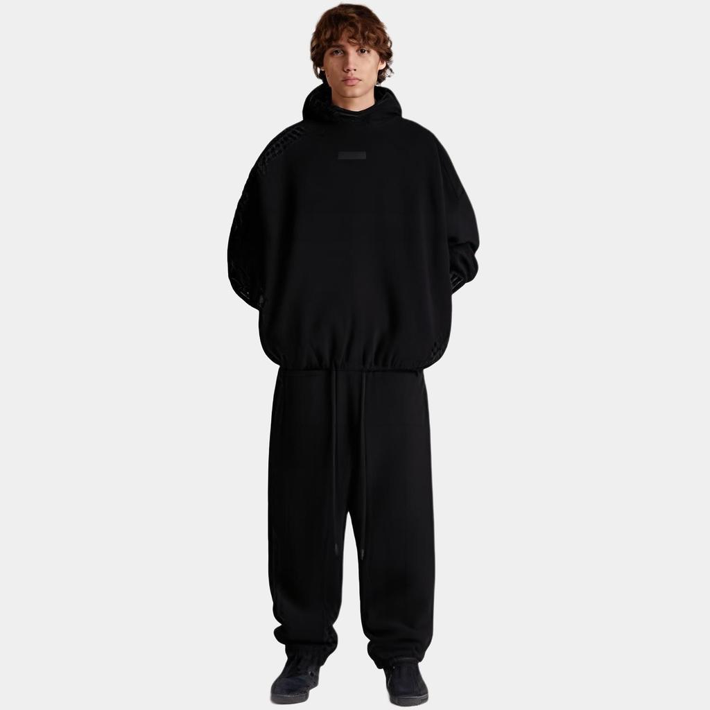 Fear of God Pantaloni Essentials din Fleece Polar Negru Jet Bărbați Partea de Jos 130SP244254F