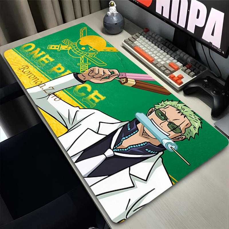 Big Mouse Pad one piece Zoro Cool Japanese Anime Desk mat Computer Gaming Accessories Anti-fray Gamer HD Print Extended Mousepad