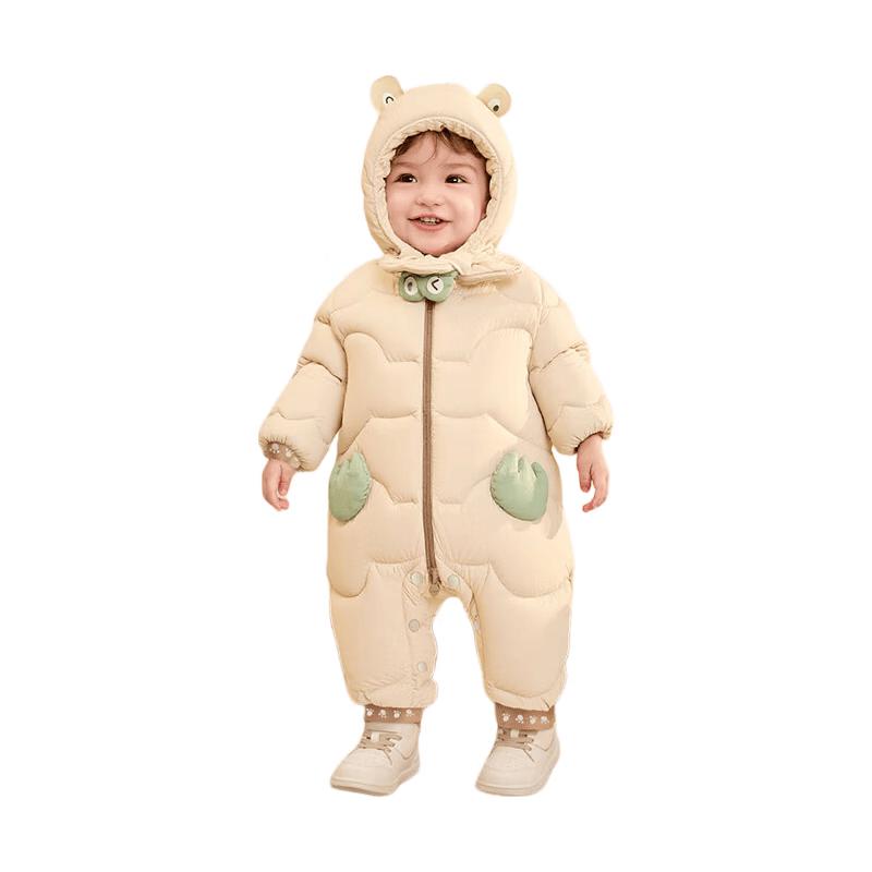 Balabala Baby Hooded Down Romper Winter Jumpsuit