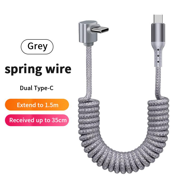 Coiled Usb C Cable For Android Auto & Carplay 90 Degree Usb A To Usb C Cord Compatible With 16,Galaxy S25