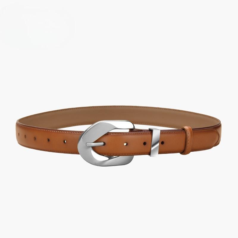 New Genuine Leather Women's Belt Simple and Versatile Retro Belt with Jeans Casual Trousers Women's Style