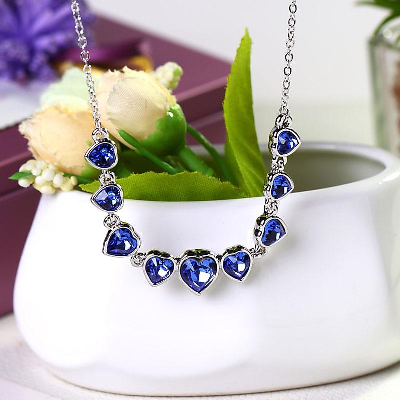 

Ожерелье короткое колье-кулон модное элитное европейское и американское ювелирное искусство синий