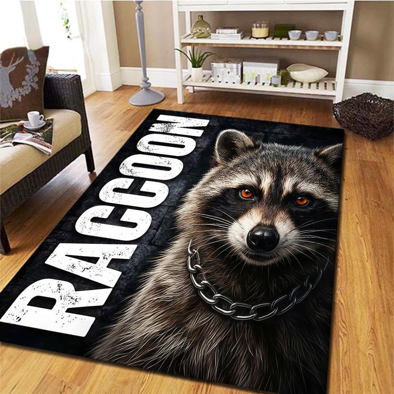 Serious Dark Animals Pattern Square Carpet,Area Rug,Carpet Rug for Living Room Bedroom Sofa Playroom Decor,Non-slip Floor Mat,Holiday Birthday Gifts