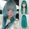 Fashionable Long Straight Hair with Bangs Heat Resistant Cosplay Lolita Wigs  for Women
