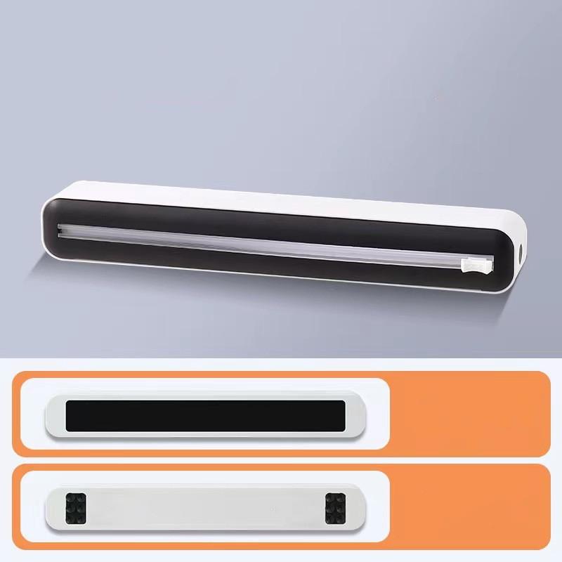 Food Film Dispenser Magnetic Plastic Wrap Dispenser with Cutter Storage Box Aluminum Foil Stretch Film Cutter Storage Holder
