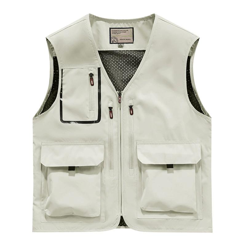 Summer Men Many Pocket Thin Tool Outdoor Casual Vest Men Camping Fishing Breathable Loose Sleeveless Vest Male Waistcoat