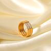 Same style multi-layer titanium steel ring for women, 18K gold stainless steel diamond ring, non-fading ring