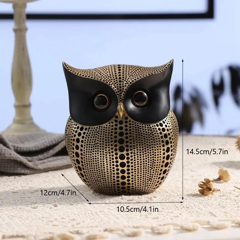 

Копилка Сова из смолы Копилка для сбережений Взрослые фигурки Витрина магазина Украшения для офиса Аксессуары Органайзер для монет