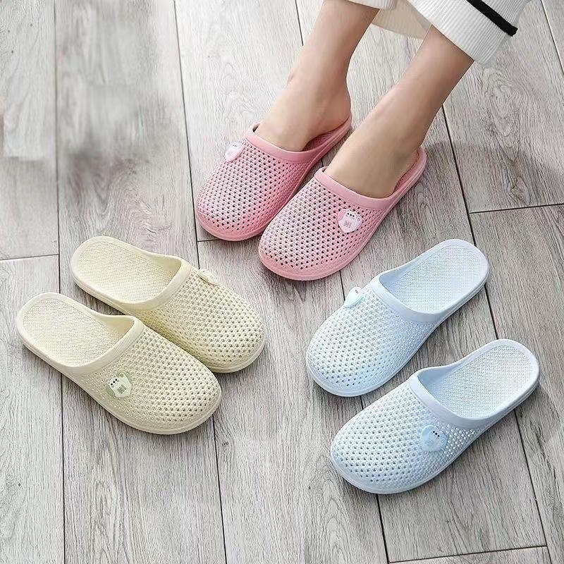 Summer new hole sandals flat bottom bag head slippers soft bottom non-slip indoor leisure bathroom mop