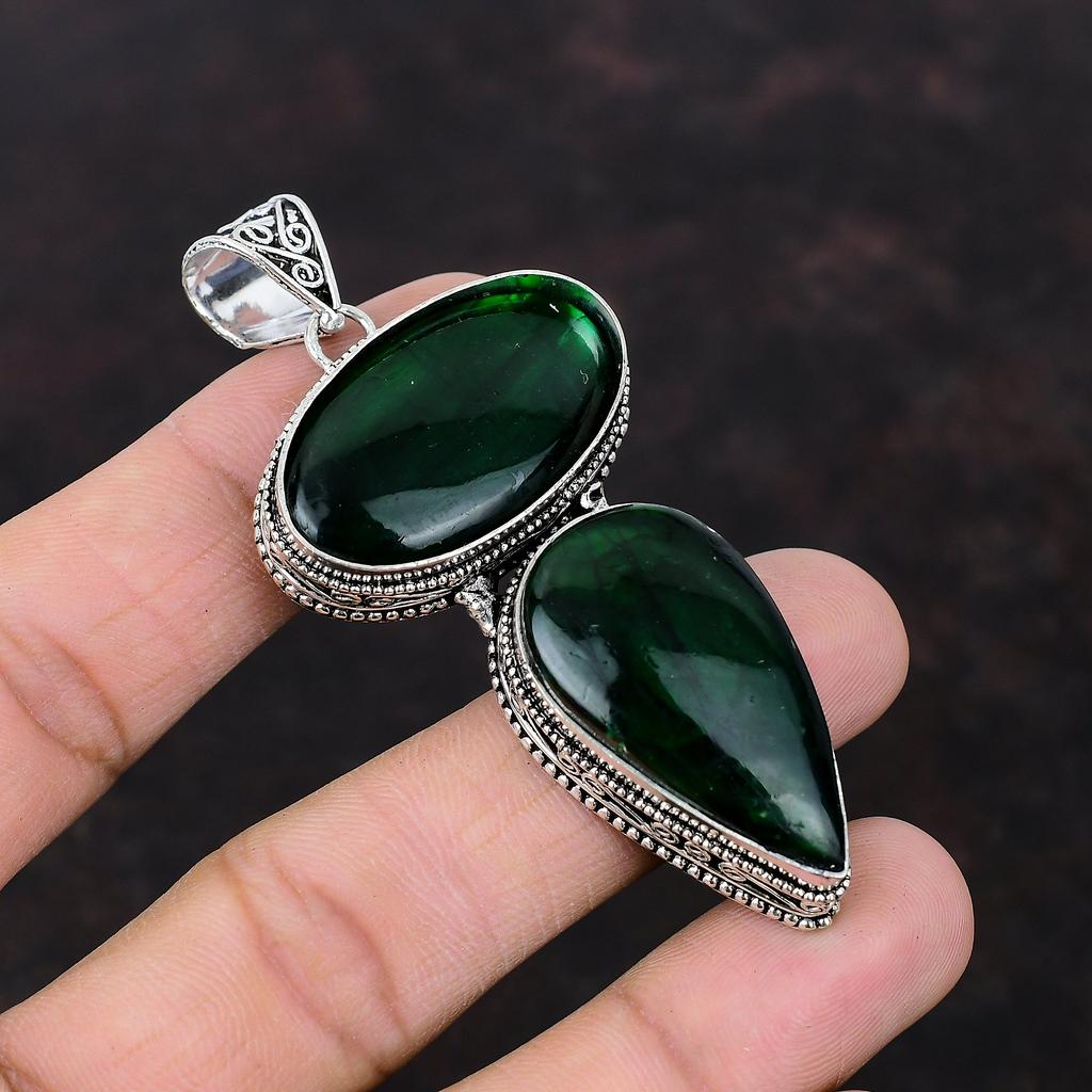 Green Fire Labradorite Pendant Top Quality Gemstone Pendant 925 Sterling Silver Pendant Handmade Jewelry Wedding Gift Dainty Vintage Pendant