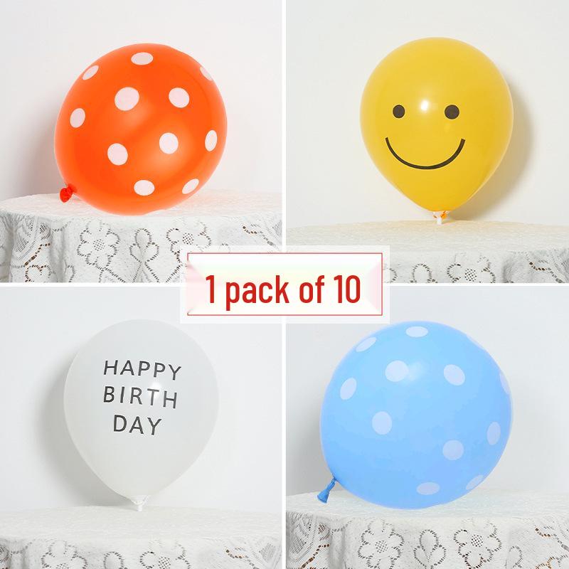 Set mit 10 bunten 12-Zoll-Latexballons mit Polka-Dots für Geburtstagsfeier-Dekorationen