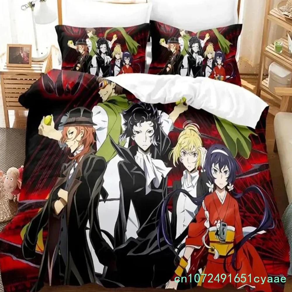 3D Print Anime Dazai Bungo Stray Dogs Bedding Set Bedroom Soft Modern Bedspreads Comefortable Kids Duvet Cover Quilt Pillowcase