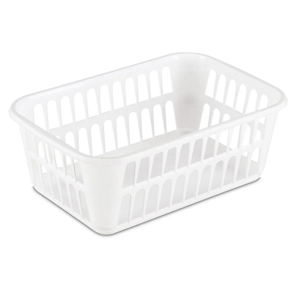 6 Pack Versatile Plastic Storage Baskets Open Bin Ideal Organizing Office Bathroom Kitchen Closet Craft Room Playroom
