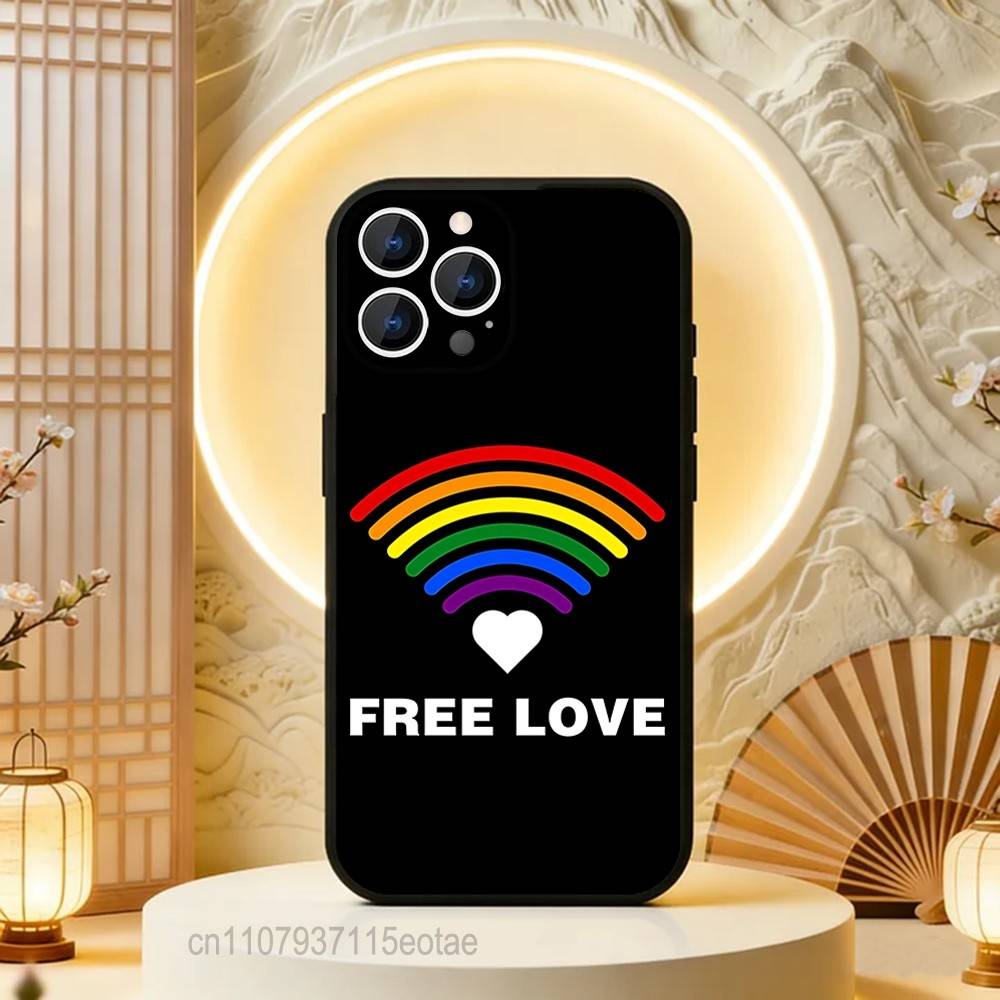 Love Is Love LGBT Homosexual Black Soft Case For iPhone 17 13 14 15 11 16 12 Pro Max Pro Max Plus E Air Mini Phone Cover Shell