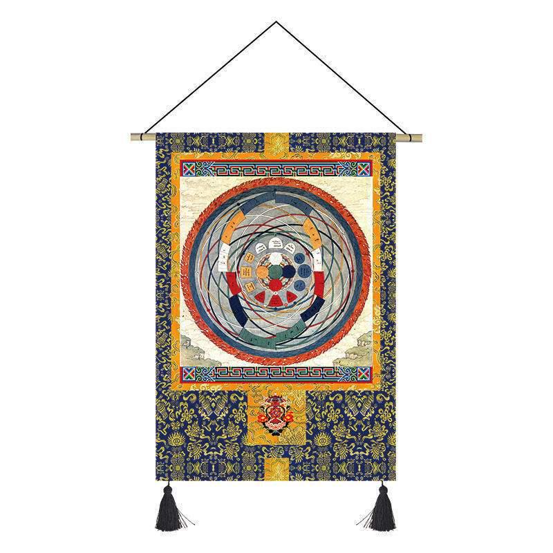 Tibetan Tapestry Fabric for Living Room or Bedroom: Thangka and Temple Wall Decorative Cloth