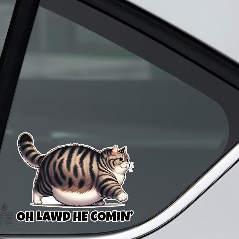 JT132#16X12cm Hilarious Chonk Cat Meme Vinyl Decal - Durable, Weatherproof Sticker for Cars, Laptops