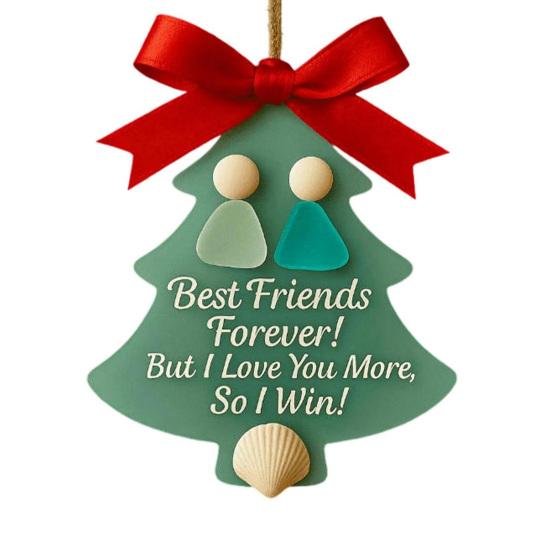 Strom/Ponožka Tvarované Mořské Sklo Přátelství Dekor Ručně Vyráběná Pobřežní Vánoční Závěsná Ozdoba na Vánoce Sváteční Domácí Dekorace