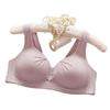 Cotton Front-Closure Wire-Free Push-Up Bra for Mature Women - Large, Breathable, Anti-Sagging Style