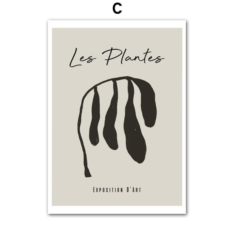 Abstract Matisse Black Leavf Lines Flower Girl Mountain Wall Art Canvas Painting Posters Prints Pictures For Living Room Decor