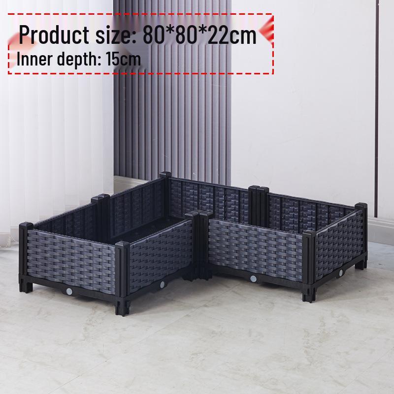 Large Plastic Flower and Vegetable Planting Box for Balcony, Courtyard, or Rooftop Gardens