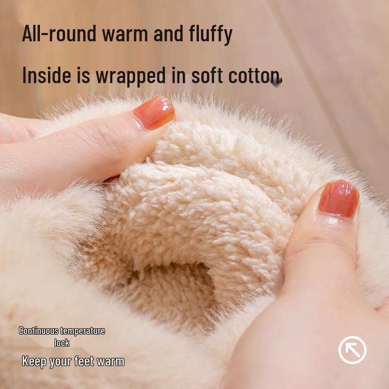 2025 New Style Anti-Slip Plush Slippers for Pregnant Women - Warm, Thick-Soled Indoor Cotton Shoes