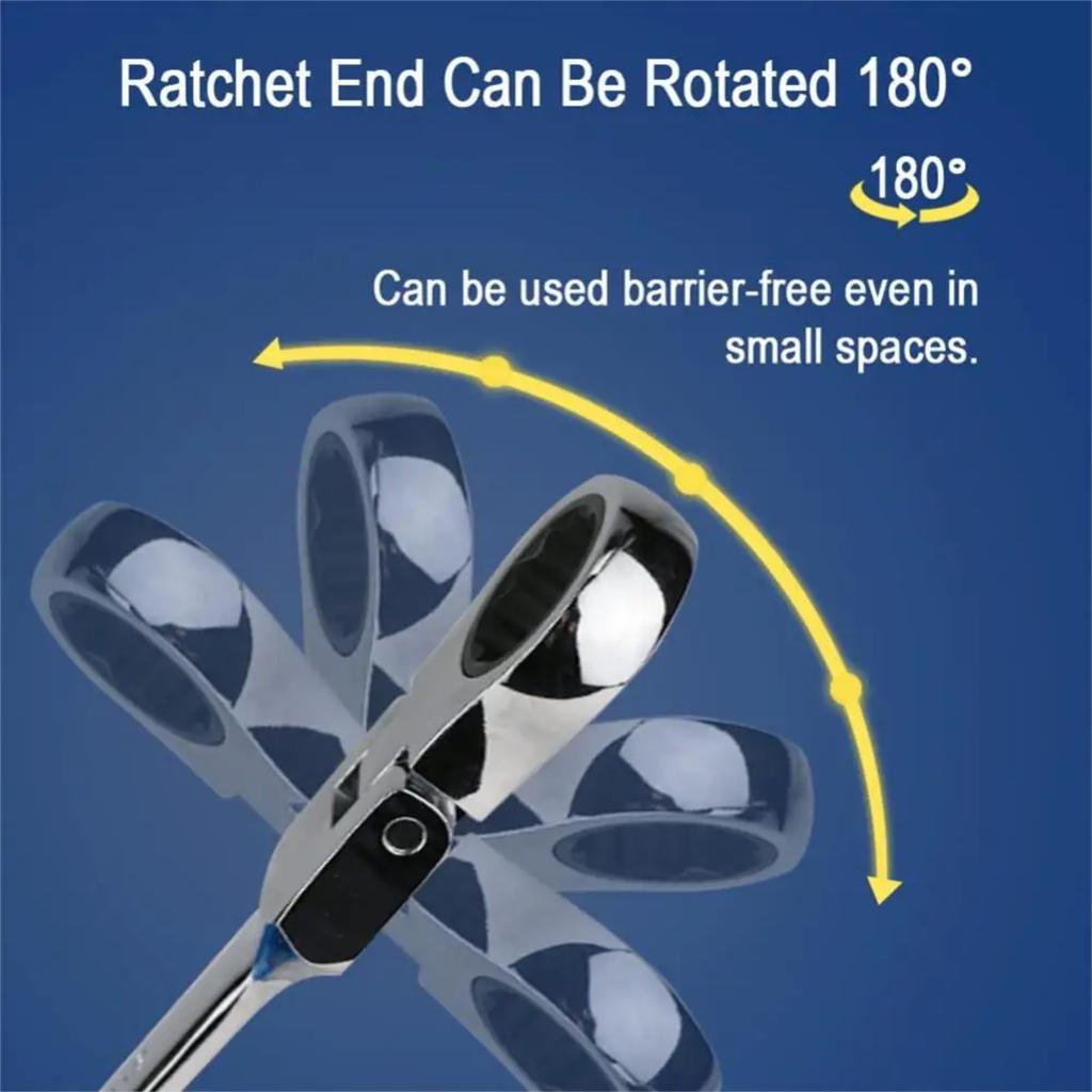 Short Handle Ratchet With Movable ,Quick Dual-Purpose Open End,Hardware Tool, Labor-Saving 15mm New