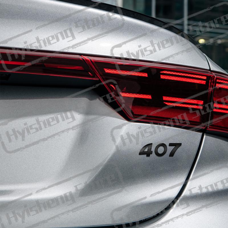 1Pc 3D Metal Sticker For 406 407 Emblem Letters Badge Decoration Rear Trunk Stickers Car Styling Accessories